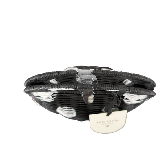 Kate Spade New York Target Black White Polka Dot Wicker Crescent Bag Purse NWT